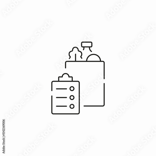 grocery list bag icon sign vector
