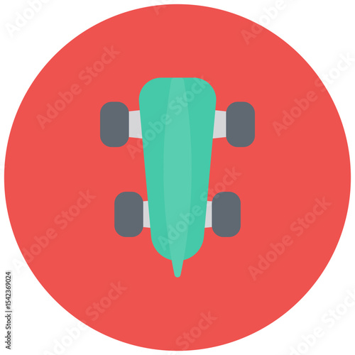Longboard icon vector image. Can be used for Personal Transportation.