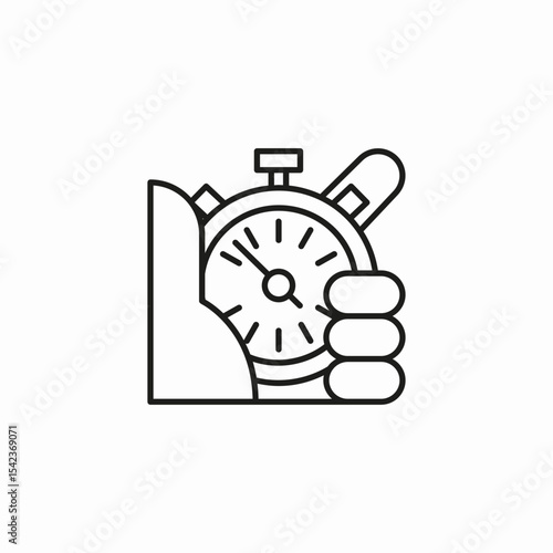 hand holding stopwatch icon sign vector