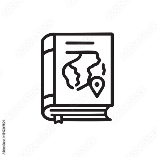 Map guide book with location marker for travel enthusiasts