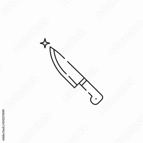 sharp kitchen knife icon sign vector