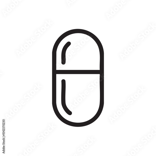 Medical capsule icon for health and wellness design usage