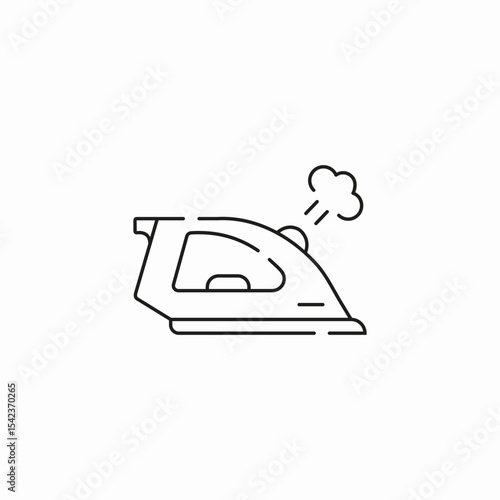 steaming clothes iron icon sign vector