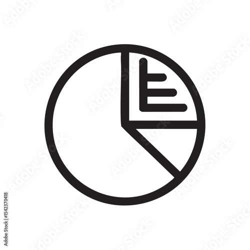 Simple black pie chart design for data representation and analysis