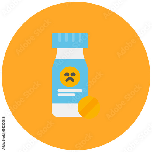 Antidepressant icon vector image. Can be used for CBD Oil.