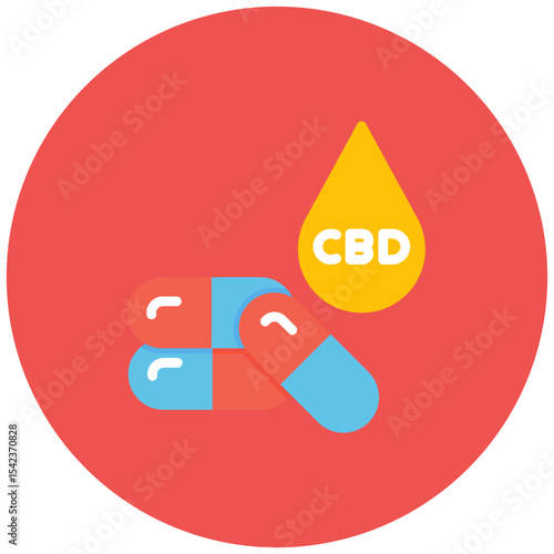 Bio Cbd Per Capsule icon vector image. Can be used for CBD Oil.