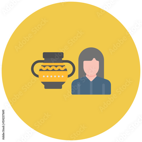 Curator Female icon vector image. Can be used for Museum.