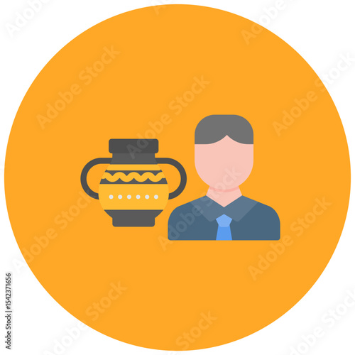 Curator Male icon vector image. Can be used for Museum.