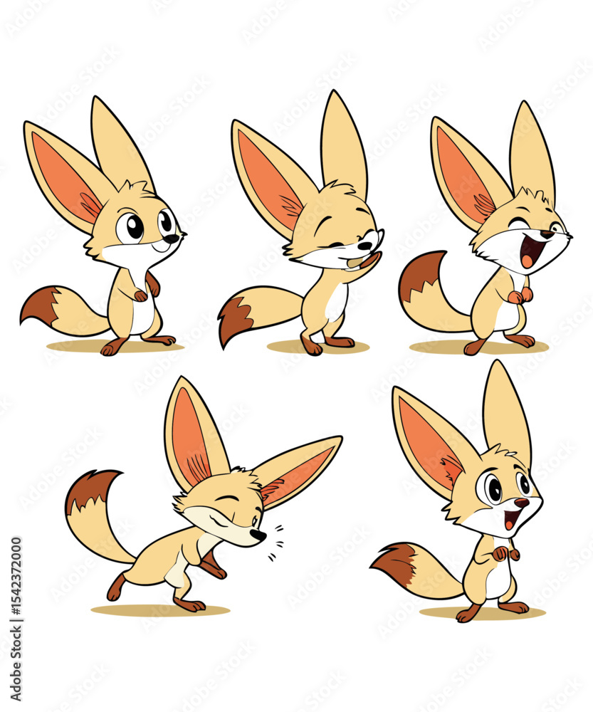 Fototapeta premium A cute funny-fennec-fox Cartoon Character 2