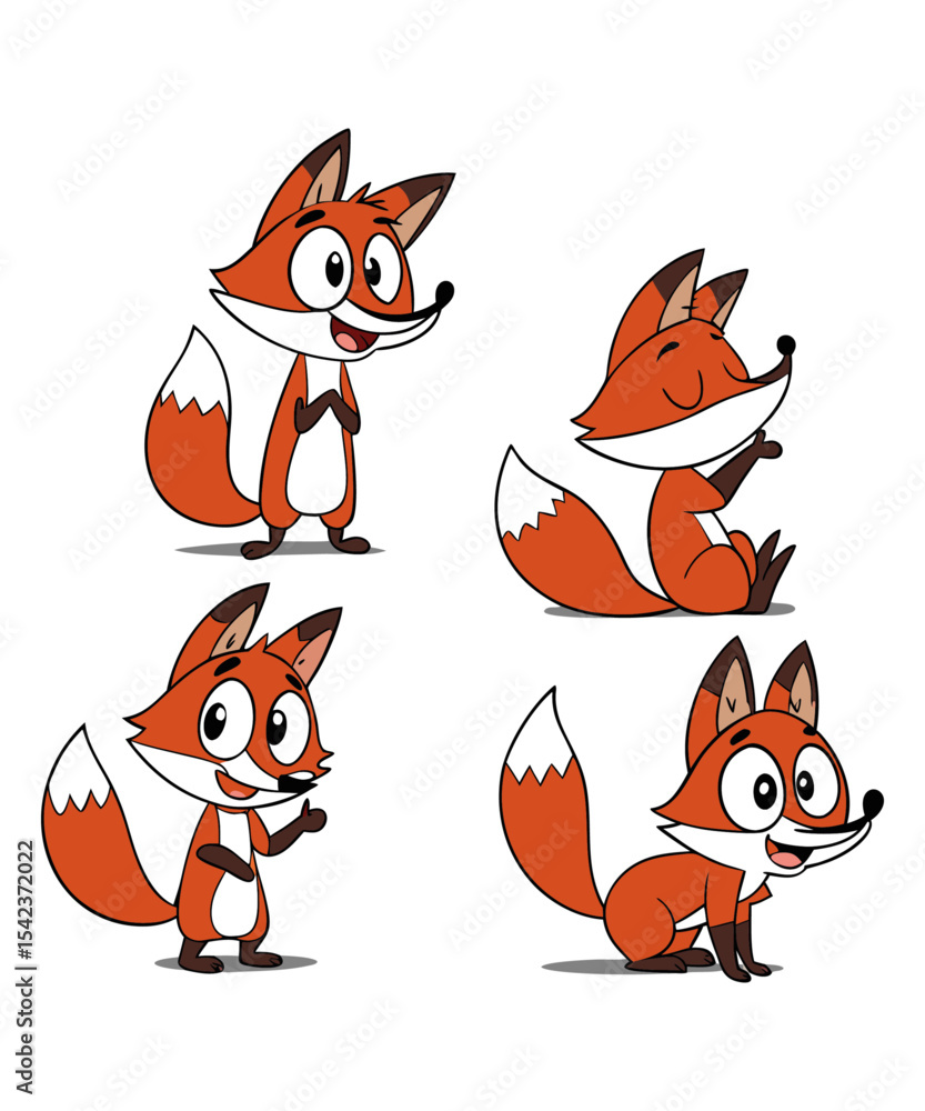 A cute funny-fox Cartoon Character 2 A cute funny-fox Cartoon Character 2