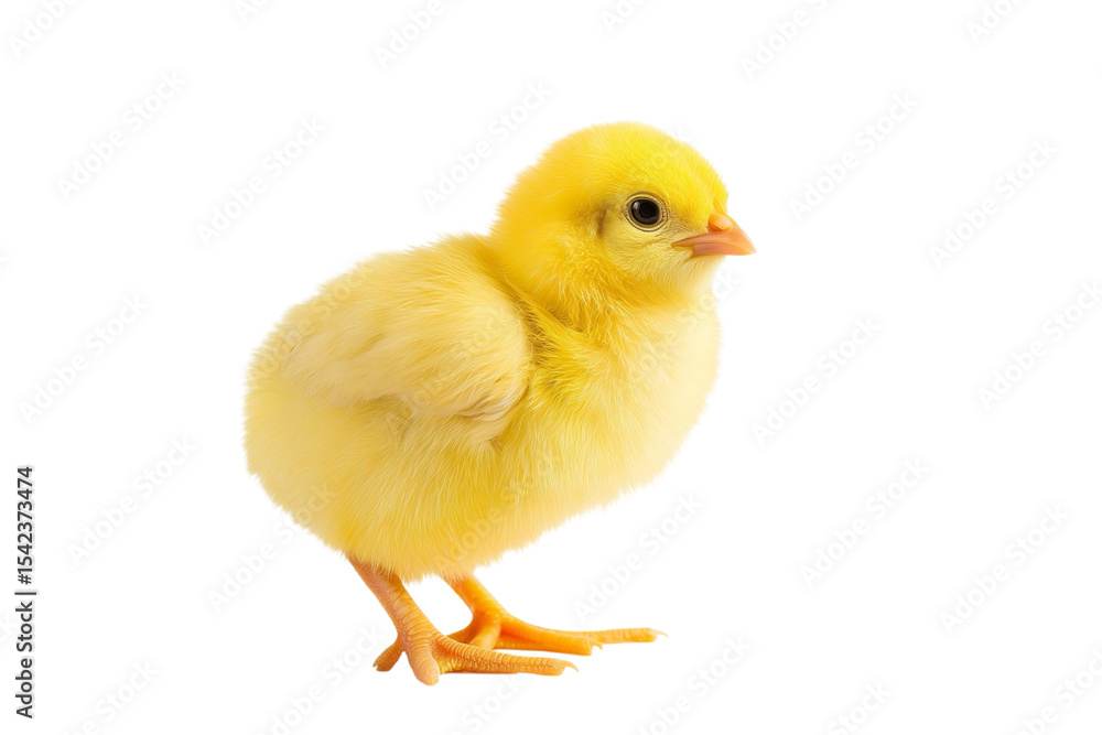 Fototapeta premium Yellow little chick isolated On white or transparent background 