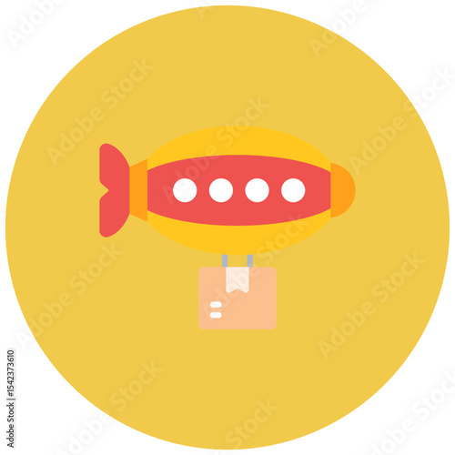 Airship icon vector image. Can be used for Shipping.