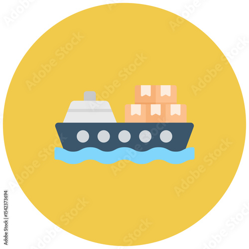 Cargo Barge icon vector image. Can be used for Shipping.