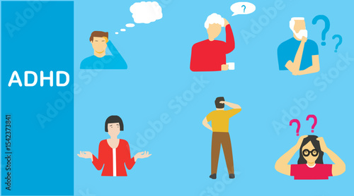 set of editable vector icons illustrating autism and other mental health diseases eps