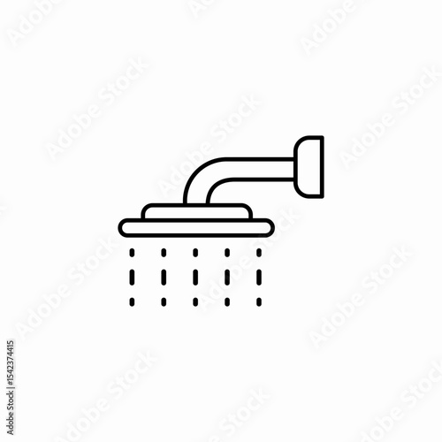 raining shower head icon sign vector