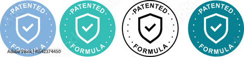 Patented Formula Label Icon – Official Product Sticker Stamp Vector