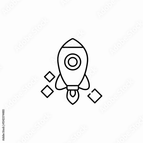 rocket launch startup icon sign vector
