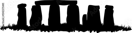 silhouette of stonehenge monument in wiltshire england