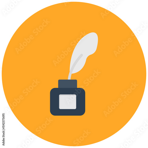 Feather And Ink icon vector image. Can be used for Postal Service.