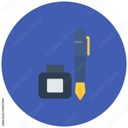 Pen And Ink icon vector image. Can be used for Postal Service.