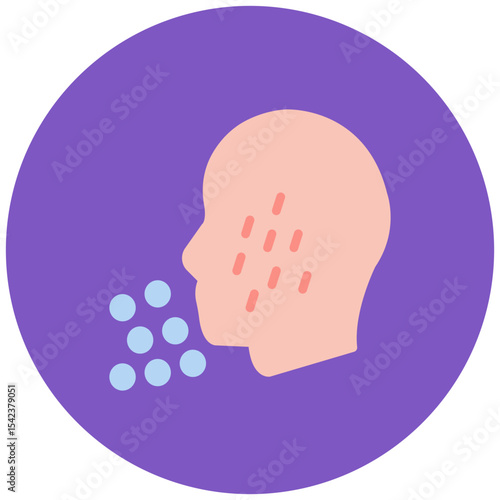 Allergy icon vector image. Can be used for Dermatology.