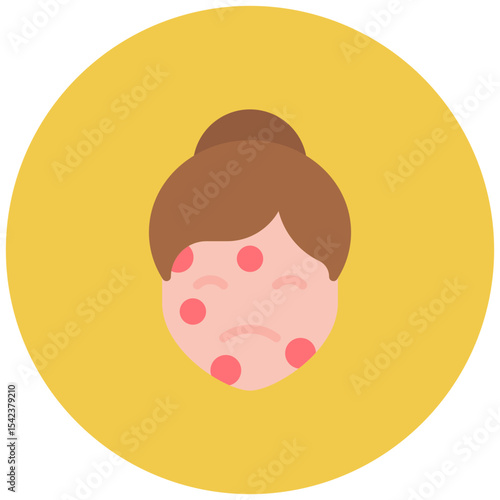 Irritation icon vector image. Can be used for Dermatology.