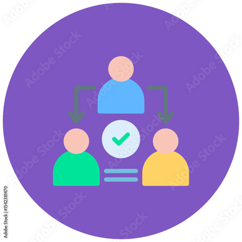 Delegation Task icon vector image. Can be used for Product Management.