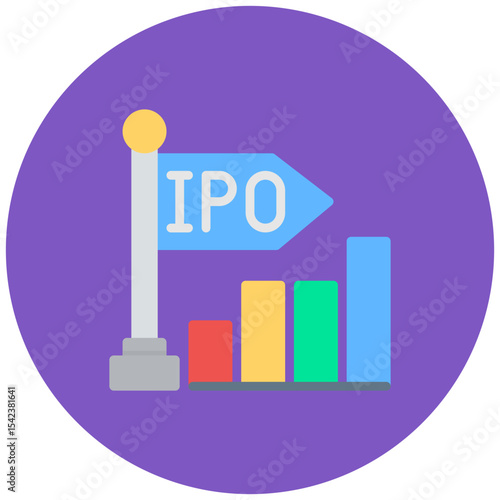 Initial Public Offer icon vector image. Can be used for Product Management.