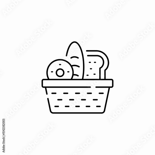 bread basket assorted icon sign vector
