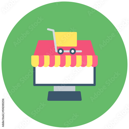 Shop icon vector image. Can be used for Online Store.
