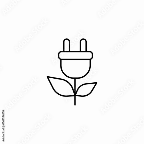 plant power plug icon sign vector