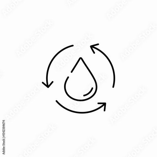 water recycle loop icon sign vector