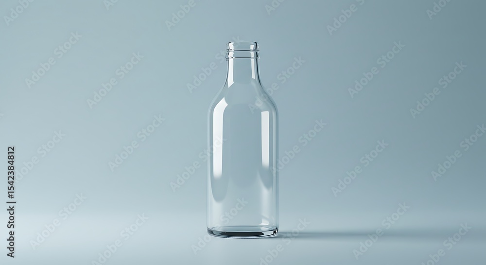Minimalist glass bottle mockup with light background Minimalist glass bottle mockup with light background
