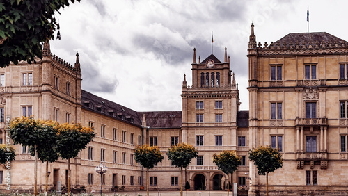 Ehrenburg castle in Coburg on cloudy summer day