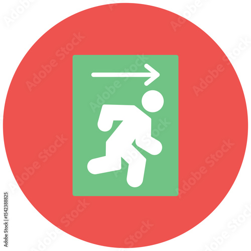 Emergency Exit icon vector image. Can be used for Public Utilities.