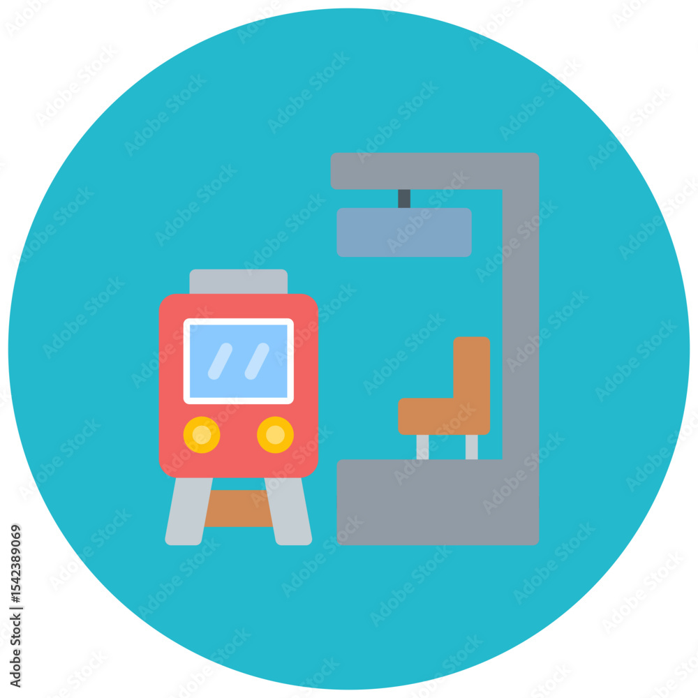 Train Station icon vector image. Can be used for Public Utilities. Train Station icon vector image. Can be used for Public Utilities.