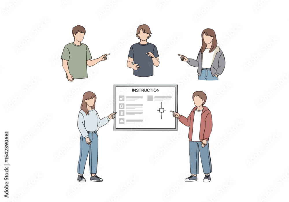 Minimalist Line Drawing Teamwork Brainstorming Project Meeting Presentation on Whiteboard Illustration Minimalist Line Drawing Teamwork Brainstorming Project Meeting Presentation on Whiteboard Illustration