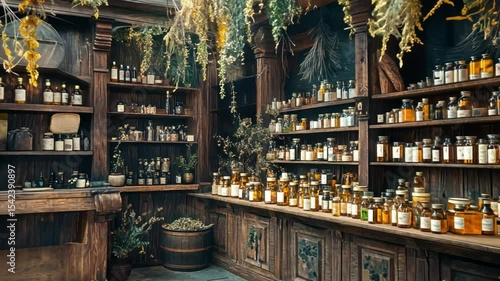 Enchanted Apothecary: A mystical shop filled with ancient remedies and herbal concoctions.