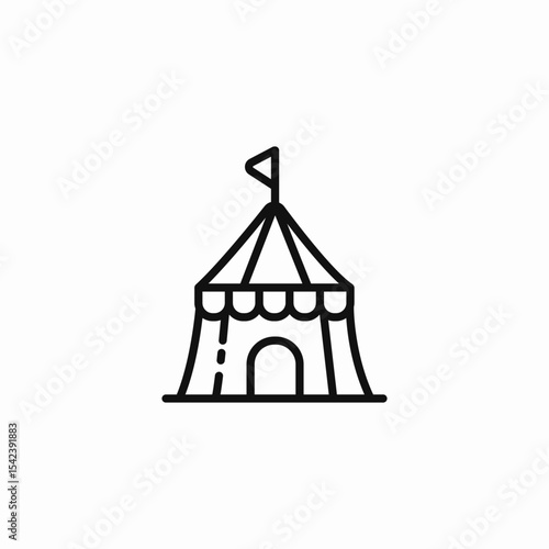 circus tent flag icon sign vector