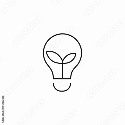 eco light bulb icon sign vector
