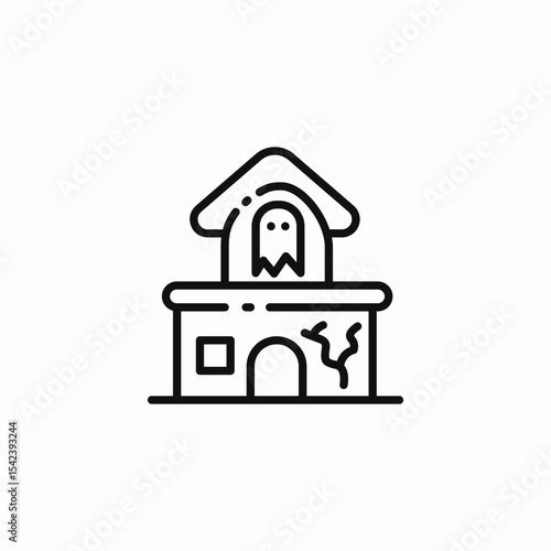 haunted ghost house icon sign vector