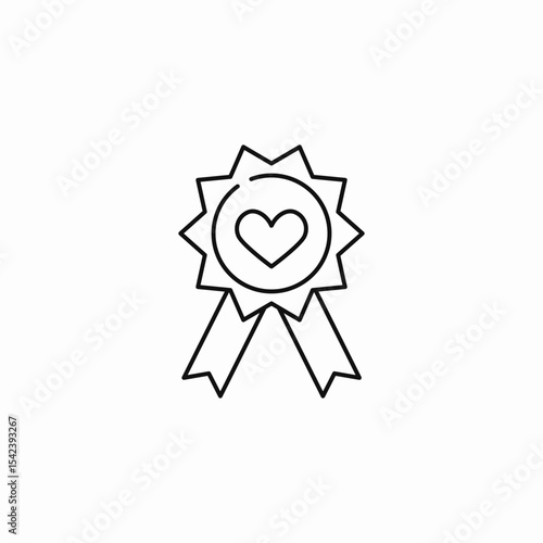 heart award ribbon icon sign vector