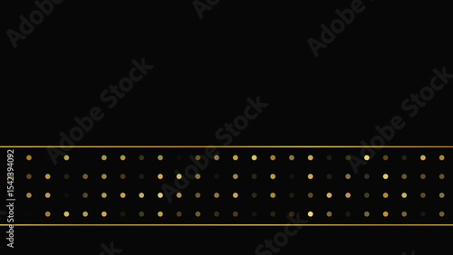 Dark background with golden lines and glittering dots