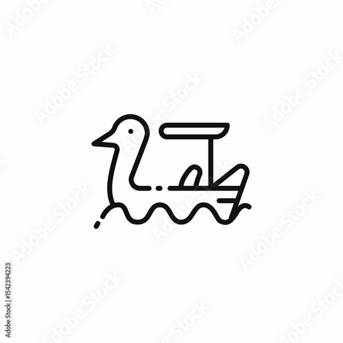 swan pedal boat icon sign vector