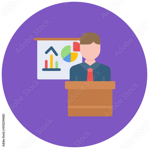 Conference Presentations icon vector image. Can be used for Curriculum Vitae.