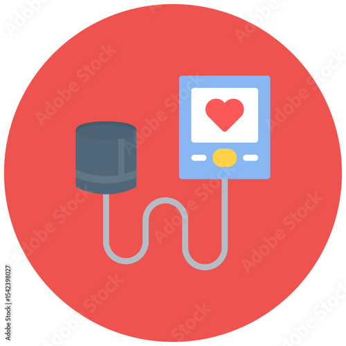 Blood Pressure Monitor icon vector image. Can be used for Cardiology.