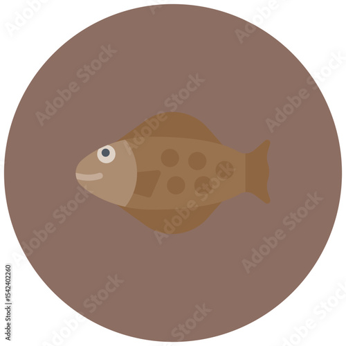 Halibut icon vector image. Can be used for Fish and Seafood.