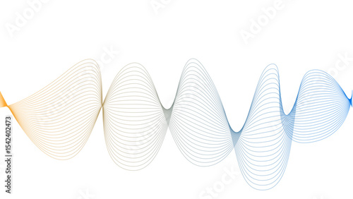 	
Vector curvy abstract line art wavy flowing dynamic blue white background in concept music or sound, wave, wind, information flow	
