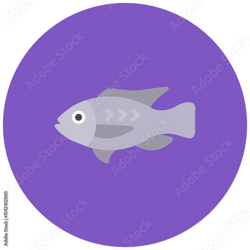 Tilapia icon vector image. Can be used for Fish and Seafood.