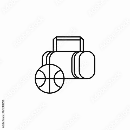 basketball duffel bag icon sign vector